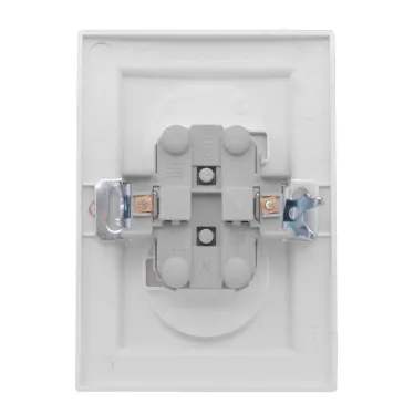 Розетка Минск 2-местная СП без заземления 10А белая защитные шторки