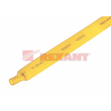 Термоусаживаемая трубка 8,0 4,0 мм, желтая, упаковка 50 шт. по 1 м, REXANT