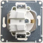 GLOSSA Розетка с заземлением со шторками перламутр в рамку