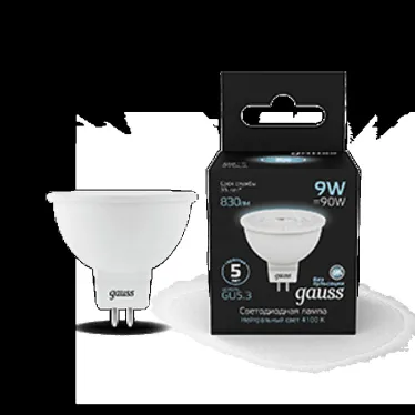 Лампа светодиодная LED 9 Вт 830 лм 4100К софит MR16 нейтральный GU5.3 AC 220В Black Gauss