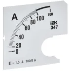 Шкала сменная для амперметра Э47 100/5А класс точности 1,5 72х72мм