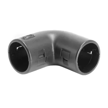 Колено открывающееся, 90 град., IP40, д.20мм, черное