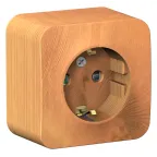 BLANCA розетка наружная с заземлением со шторками, 16А, 250В, ясень