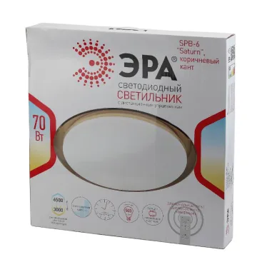 Светильник потолочный светодиодный Классик с ДУ SPB-6-70-RC Saturn 70Вт 3000-6500К 5950Лм коричневый кант
