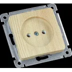 MASTER Розетка одноместная скрытой установки, в рамку, сосна