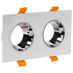 LIGHTING Светильник 4108 встраиваемый поворотный под лампу 2хGU10 белый/хром пластик IEK