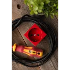 Розетка 45х45 PRO, с заземлением, красная , 45 град