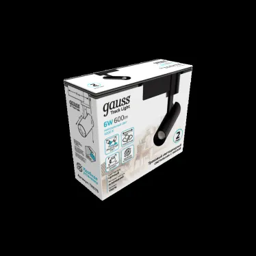 Светильник светодиодный трековый на шинопровод ДПО 6 Вт 600 лм 4000К AC 220В Черный IP20 D110х155мм однофазный угол 36 грд Track Gauss