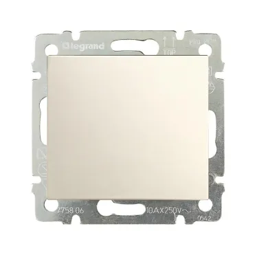 Выключатель одноклавишный, в рамку, слоновая кость