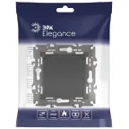 Розетка 2P+E Schuko со шторками с крышкой, 16А-250В, Эра Elegance, антрацит, 14-2103-05