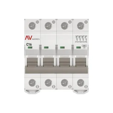 Выключатель автоматический AV-6 DC 4P 16A (C) 6kA AVERES