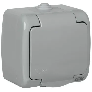 AQUATIC Розетка 1-ая с з/к откр. уст. 16А IP54 РСш12-2-А