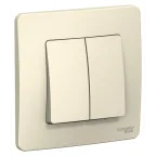 Выключатель BLANCA двухклавишный скрытой установки (схема 5) 6а 250в молочный