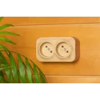 Quteo розетка двойная без заземления без шторок -16 A-250 В IP 20 - Дерево