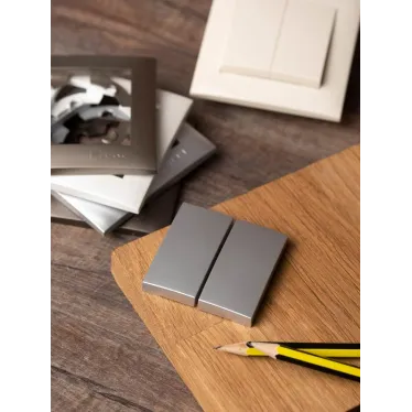 Валенсия лицевая панель выключателя 2-кл. 10А сталь