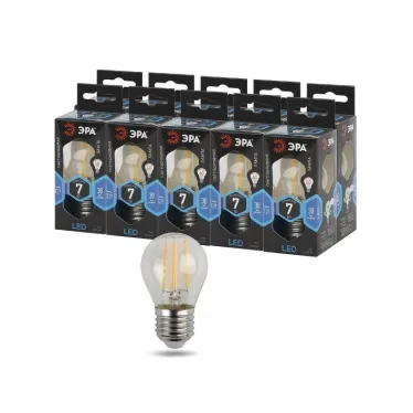 Лампа светодиодная филаментная F-LED P45-7W-840-E27 (филамент, шар, 7Вт, нейтр, E27 (10/100/3000)