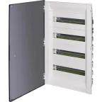 Щит встраиваемый пластиковый 4х18, прозрачная дверь с клеммником заземления нейтрали