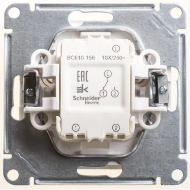 W59 Переключатель одноклавишный, 10АХ, механизм, матовый хром