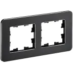 BRITE Рамка 2 поста РУ-2-1-Бр металл черный RE IEK