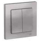 Выключатель двухклавишный ATLASDESIGN схема 5 10АХ в сборе алюминий