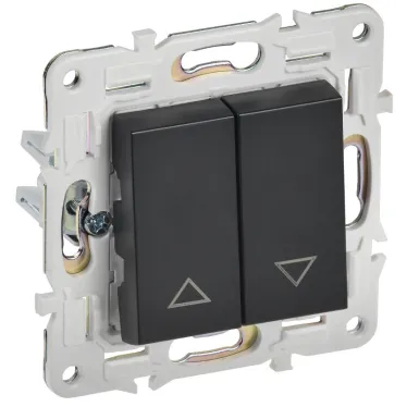 SKANDY Выключатель жалюзи 10А SK-V12Bl черный IEK