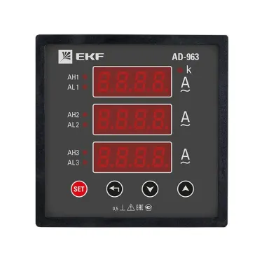 Амперметр AD-963 цифровой на панель (96х96) трехфазный PROxima