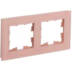 BRITE Рамка 2 поста РУ-2-2-БрП стекло персиковый матовый IEK