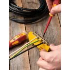 Шина 0 N 6х9мм 8 отверстий латунь желтый изолятор на DIN-рейку PROxima