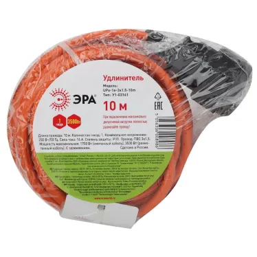 Удлинитель силовой в бухте c/з 1 гн 10м ПВС 3х1.5 UPx-1e-3x1.5-10m-IP44 Б0046815 ЭРА