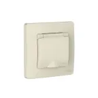 BLANCA С/У IP44 РОЗЕТКА с заземл. со шторк., с крышкой, 16А, 250В, МОЛОЧНЫЙ