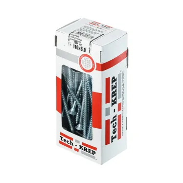 Шуруп универсальный 6х110 потайная головка, остроконечный, оцинкованный (50шт) - коробка