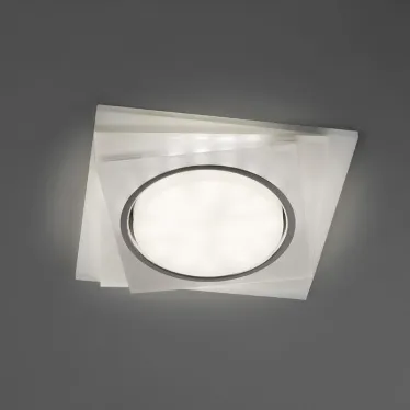 Светильник ДВО-15w GX53 без лампы со светодиодной подсветкой 4000К квадратный матовый хром