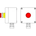 Взрывозащищенный пост управления из алюминия CPE-A-12 - (1xP3E(11)) -1x6018AASBKGM2SB(C)1Ex d e IIC T6 Gb / Ex tb IIIC T80°C Db IP66