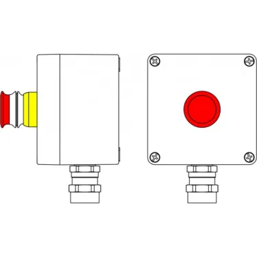 Взрывозащищенный пост управления из алюминия CPE-A-12 - (1xP3E(11)) -1x6018AASBKGM2SB(C)1Ex d e IIC T6 Gb / Ex tb IIIC T80°C Db IP66