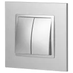 Выключатель двойной, 10АХ-250В, Эра Elegance, алюминий,14-1104-03