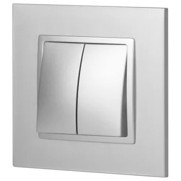 Выключатель двойной, 10АХ-250В, Эра Elegance, алюминий,14-1104-03