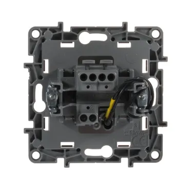 Выключатель одноклавишный, с подсветкой, безвинтовые зажимы 10АХ, белый