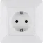 Valena LIFE Розетка силовая 2К+З 16А 250В с лицевой панелью винтовые зажимы белая