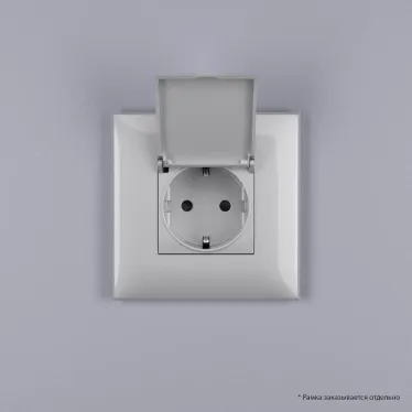 Avanti Розетка с крышкой в стену 2P+E с з/ш Закаленная сталь
