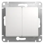 GLOSSA Переключатель двухклавишный в рамку белый схема 6