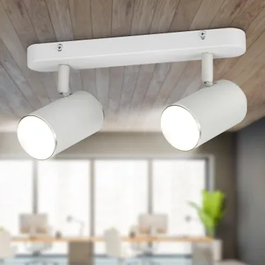 Светильник настенно-потолочный спот OL35-2 WH MR16 GU10 IP20 белый хром