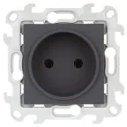 Розетка 2К без защитных шторок, графит
