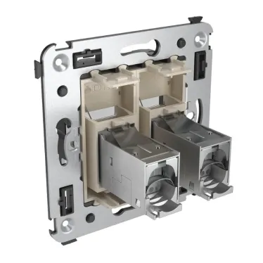 Avanti Розетка RJ-45 в стену, 5e двойная экранированная, ''Ванильная дымка''