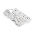 Удлинитель PREMIUM 3 гнезда, 5 м, 3х1,5 мм2, с/з, 2 USB, белый