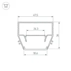 Профиль STRETCH-S-35-CEIL-CENTER-2000 (GAммA35) (Алюминий)