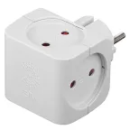 Тройник 4гн, без заземл, со шторками (белый) (10/60/2880) SP-4-W