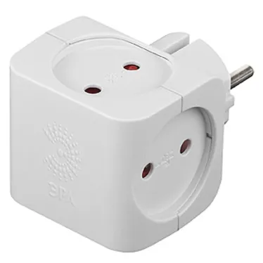 Тройник 4гн, без заземл, со шторками (белый) (10/60/2880) SP-4-W