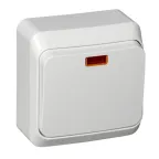 ЭТЮД Переключатель одноклавишный наружный с подсветкой белый сх.6