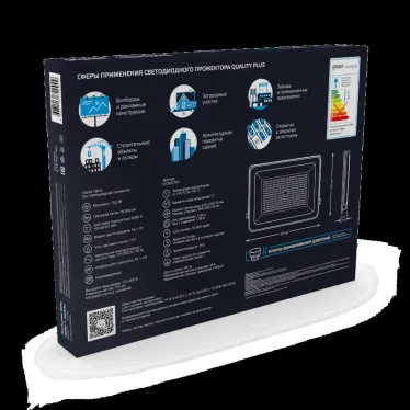 Прожектор светодиодный ДО 150 Вт 18000 лм 6500К AC 220В IP65 250х32х335мм матрированное закаленное стекло Qplus Gauss