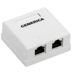 Розетка информационная настенная RJ45 категории 5Е FTP 2 порта GENERICA